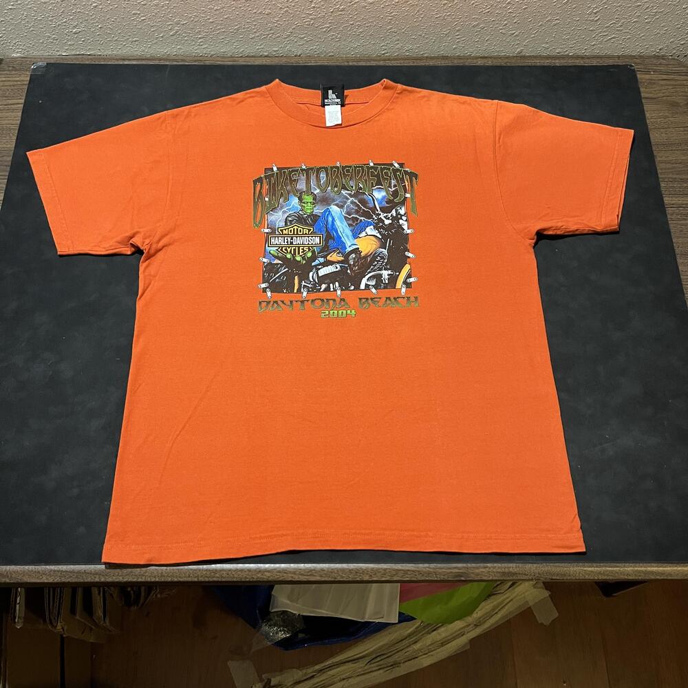 Vintage Harley-Davidson Shirt Mens XL Biketoberfest Daytona Beach 2004 USA Motor